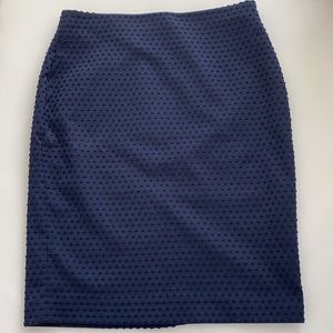 Navy Blue Dot Pencil Skirt